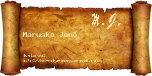 Maruska Jenő névjegykártya